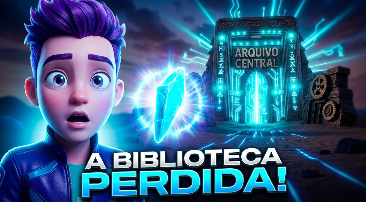 Thumbnail oficial do episódio 02: A Biblioteca Perdida